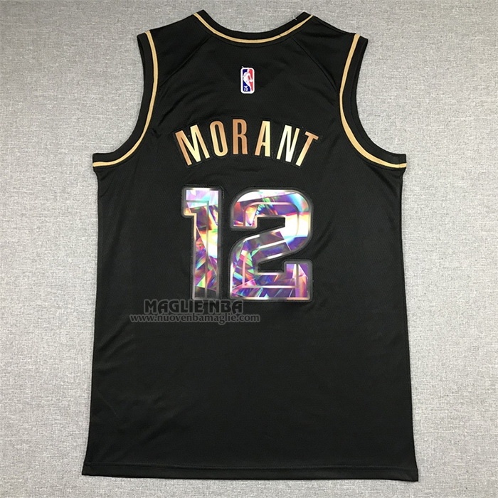Maglia
 Ja Morant NO 12 Memphis Grizzlies Golden Edition 2021-22 Nero
